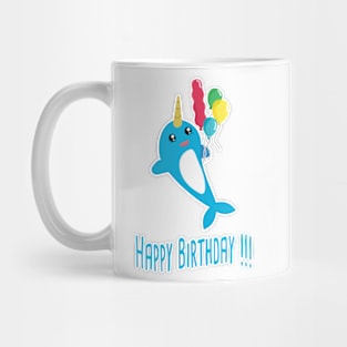 Happy Birthday, Birthday, Narwhal, Congratulations Mug